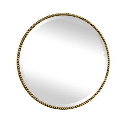 Miroir de salle de bain rond vintage avec cadre perlé