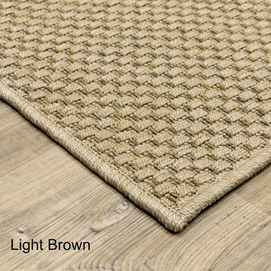 Tapis d'intérieur et d'extérieur Vista Home Kauai en tissage panier ton sur ton.