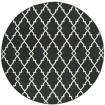 Tapis d'intérieur et d'extérieur Vista Home Malta Lattice noir/blanc cassé.