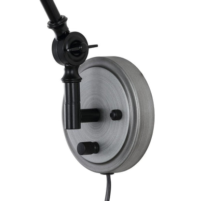 Applique murale industrielle à bras pivotant WINGBO avec abat-jour en métal, paquet de 2...