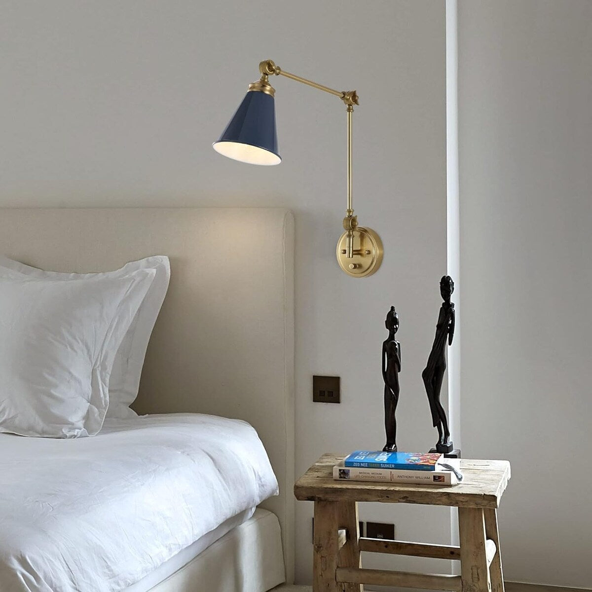 Applique murale industrielle à bras pivotant WINGBO avec abat-jour en métal, paquet de 2...