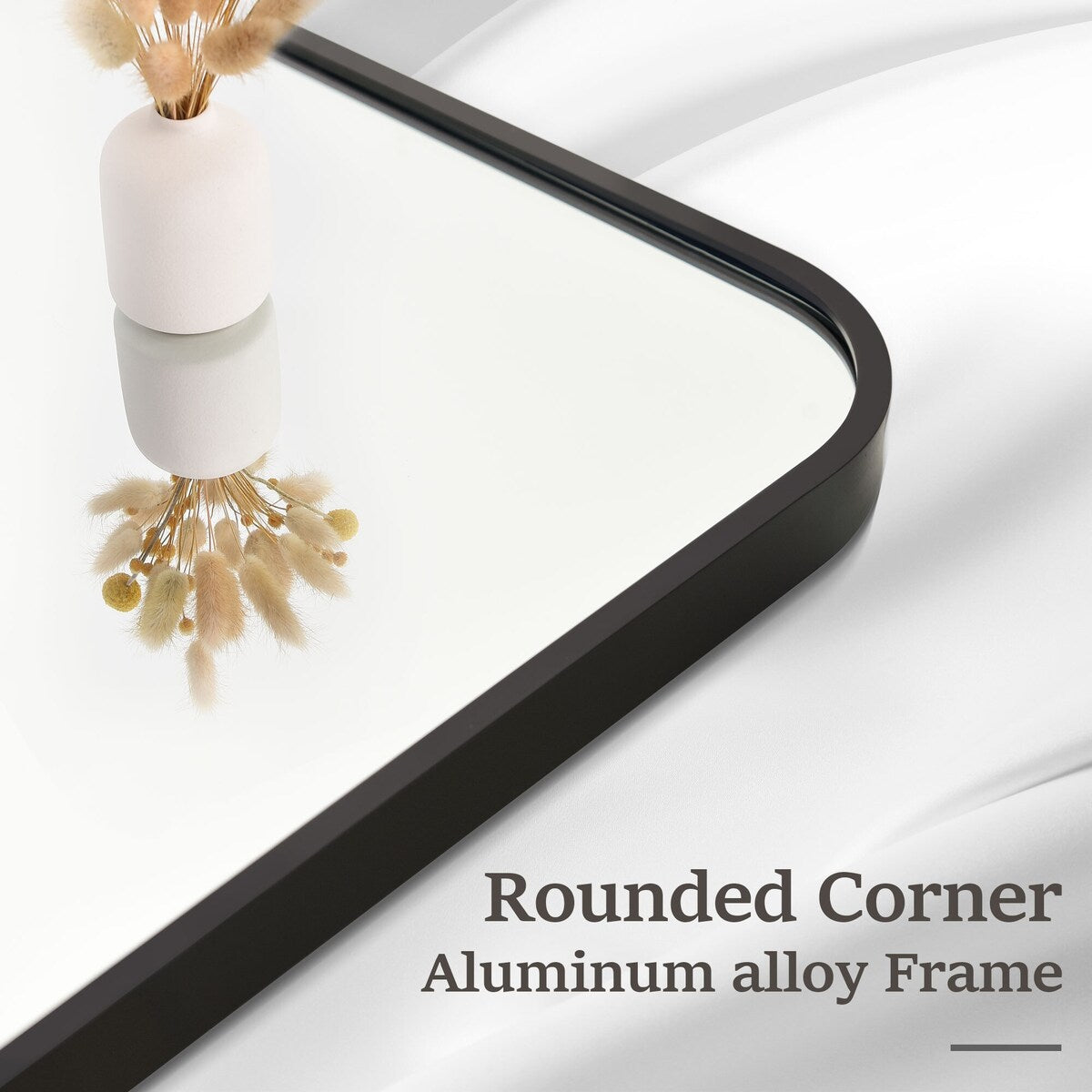 Miroir de salle de bain mural avec coin arrondi