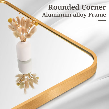 Miroir de salle de bain mural avec coin arrondi