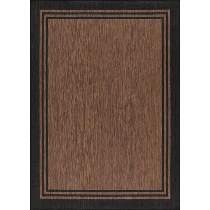 Tapis d'intérieur et d'extérieur lavable à bordures pour patio, terrasse et porche