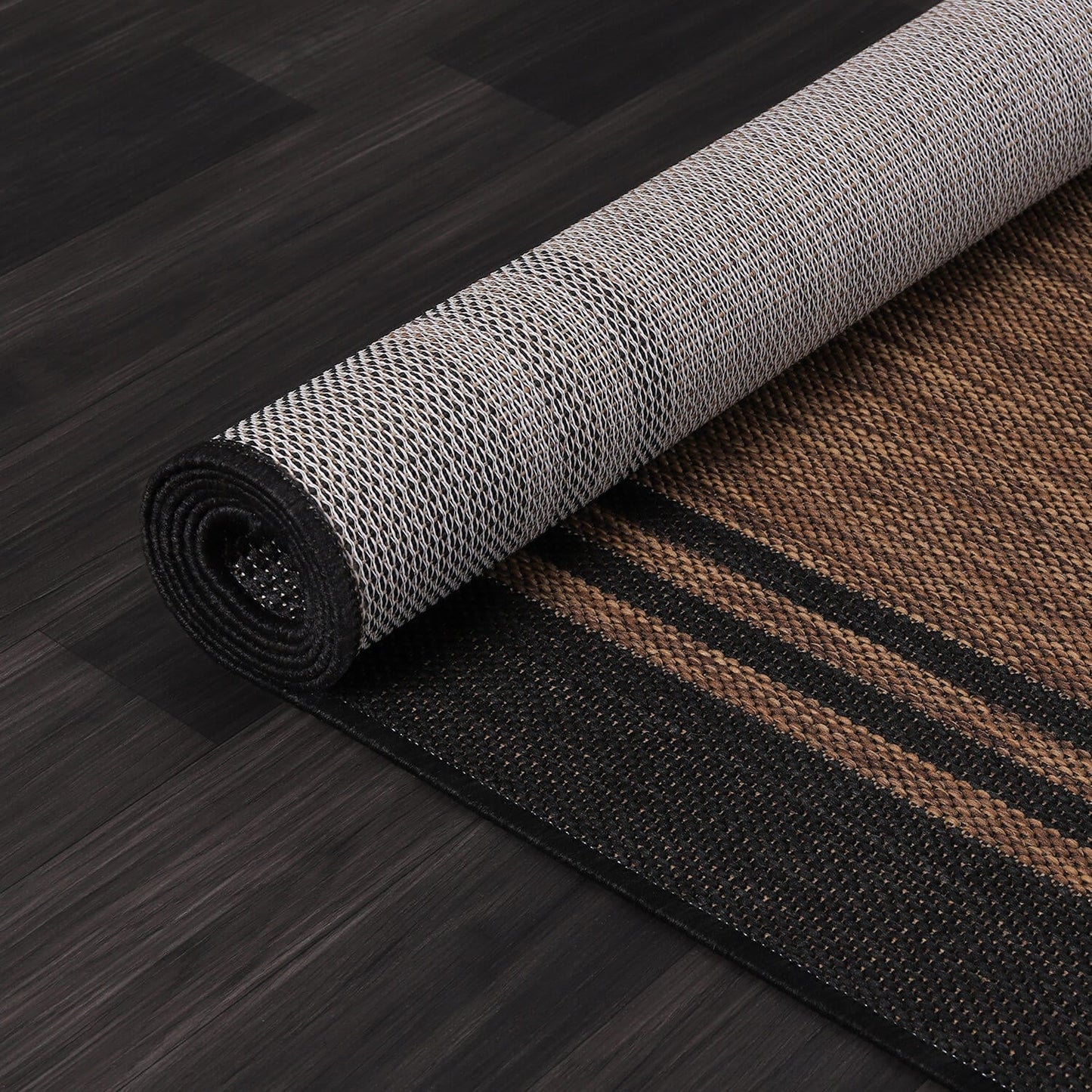 Tapis d'intérieur et d'extérieur lavable à bordures pour patio, terrasse et porche