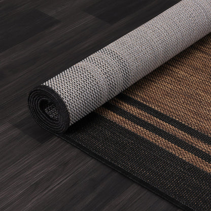 Tapis d'intérieur et d'extérieur lavable à bordures pour patio, terrasse et porche