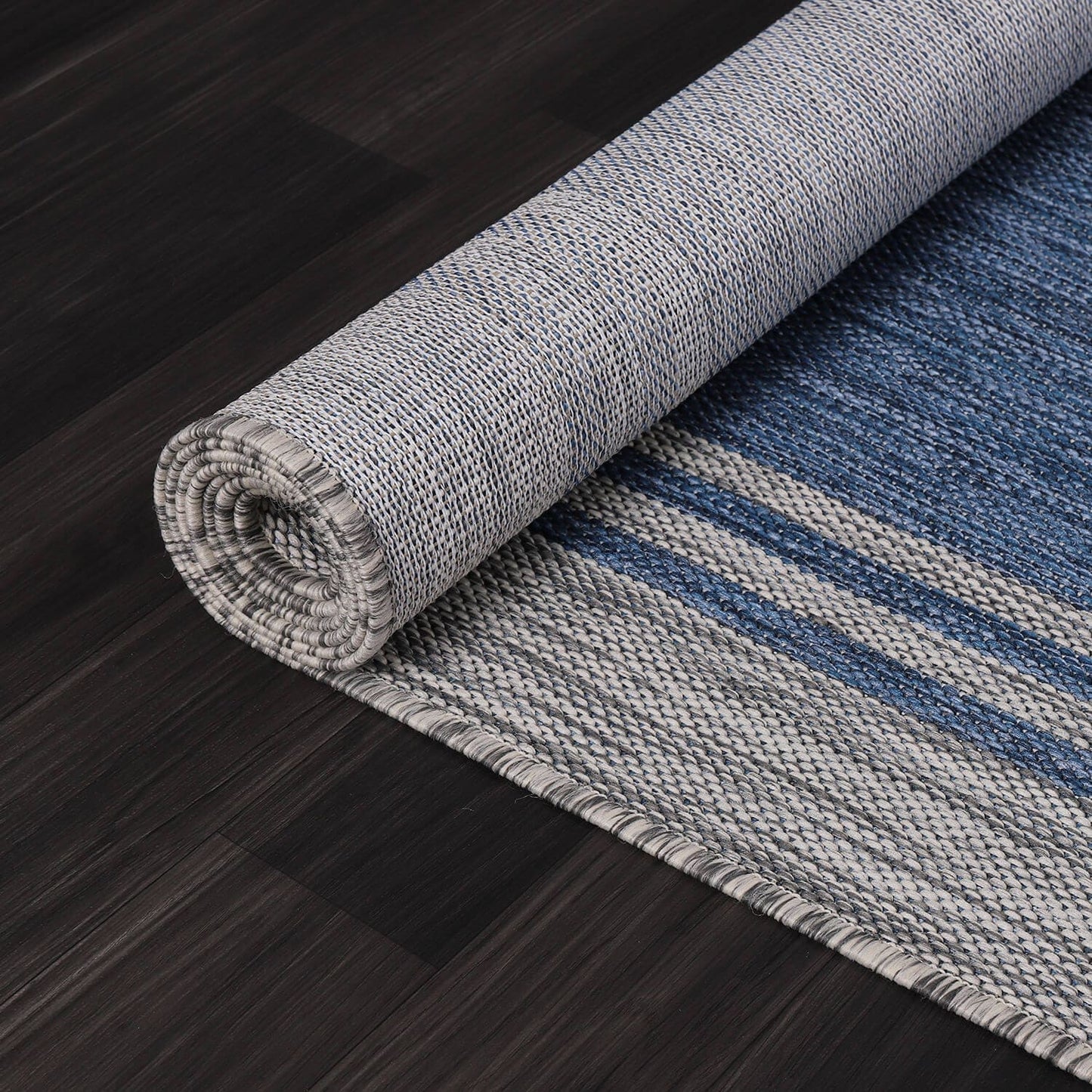 Tapis d'intérieur et d'extérieur lavable à bordures pour patio, terrasse et porche