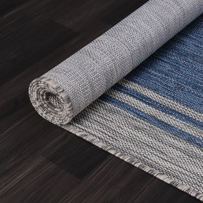 Tapis d'intérieur et d'extérieur lavable à bordures pour patio, terrasse et porche