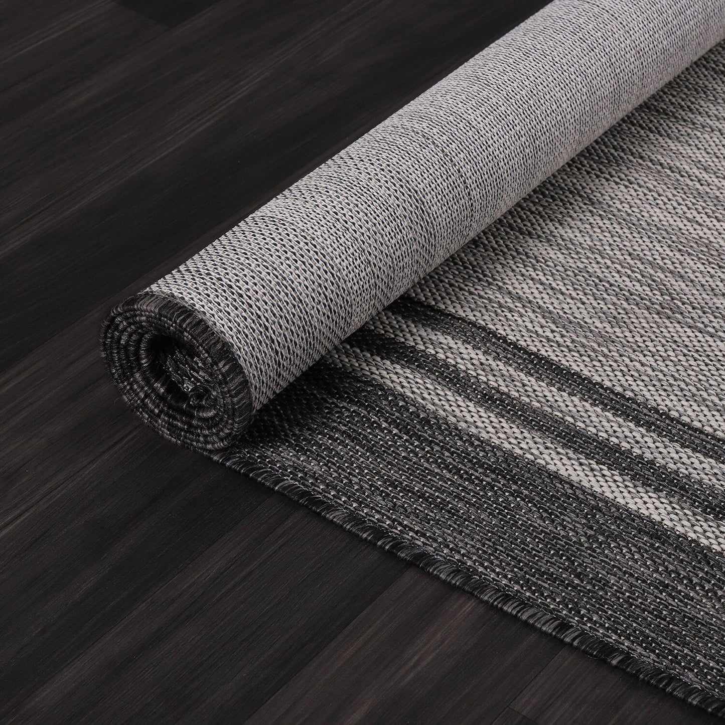 Tapis d'intérieur et d'extérieur lavable à bordures pour patio, terrasse et porche