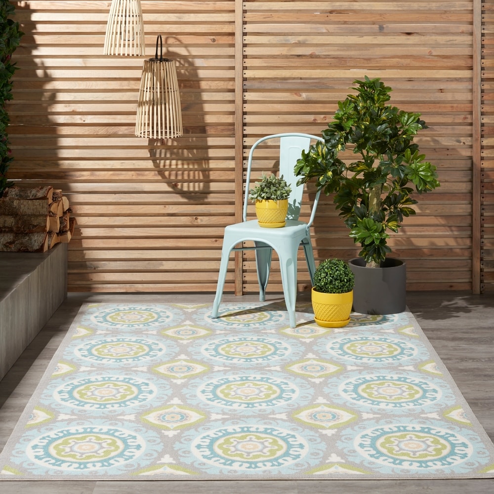 Tapis médaillon bohème d'intérieur et d'extérieur Waverly Sun N' Shade