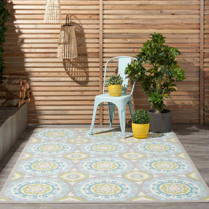 Tapis médaillon bohème d'intérieur et d'extérieur Waverly Sun N' Shade