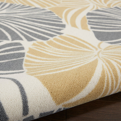 Tapis d'intérieur/extérieur moderne botanique Waverly Sun N' Shade