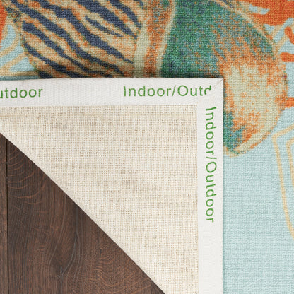 Tapis d'intérieur et d'extérieur Waverly Sun &amp; Shade Shore Thing à motif de coquillages tropicaux et floraux