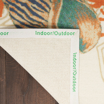 Tapis d'intérieur et d'extérieur Waverly Sun &amp; Shade Shore Thing à motif de coquillages tropicaux et floraux