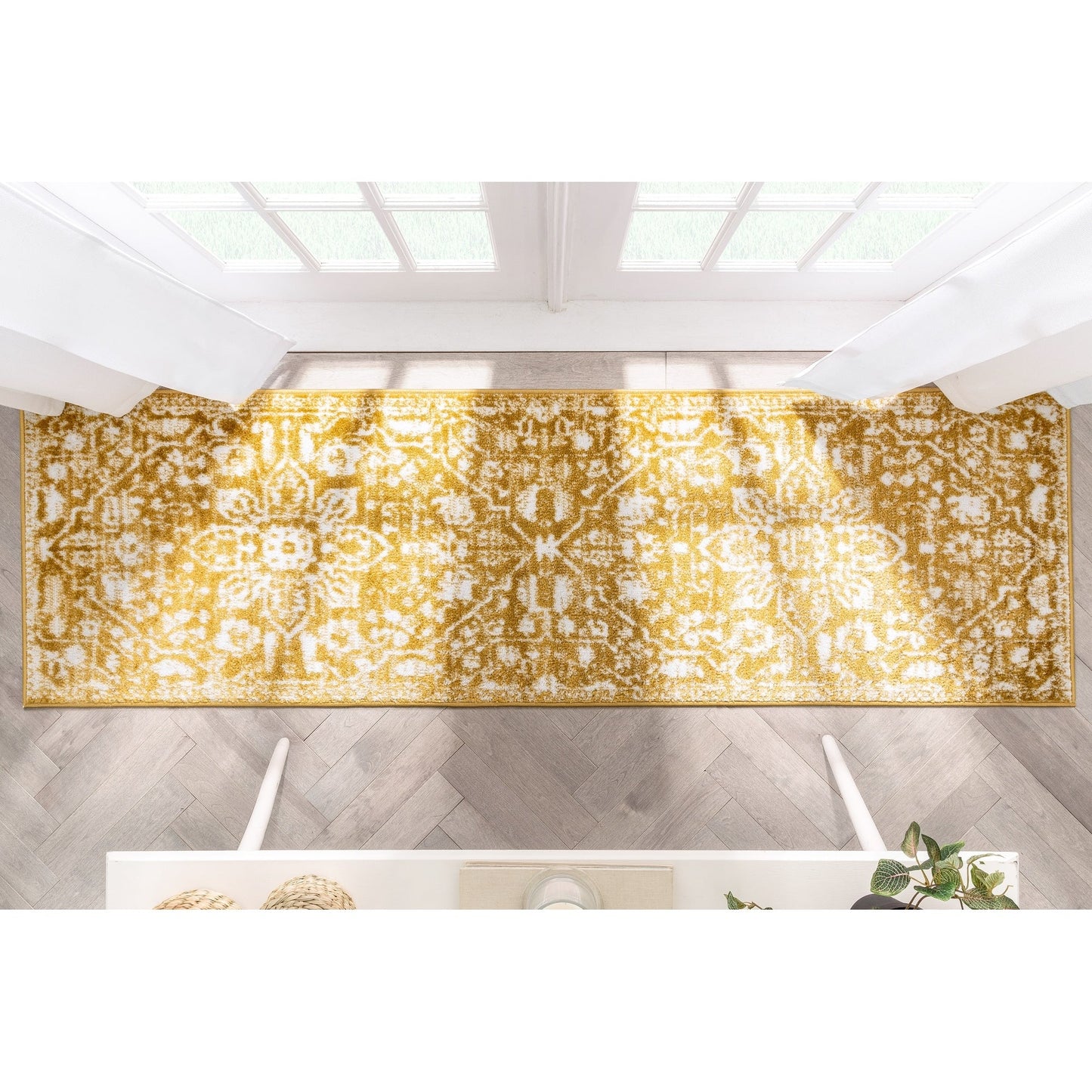 Tapis oriental bohème vintage à motif floral bien tissé Dazzle Disa