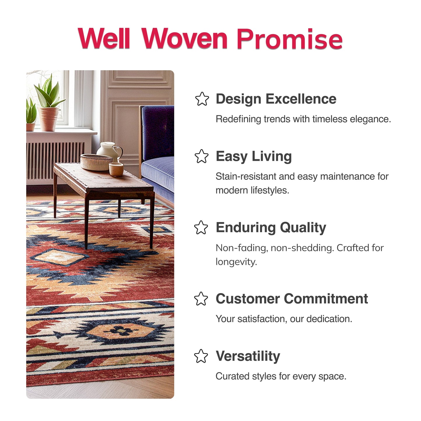 Tapis tribal du sud-ouest de Tulsa Lea bien tissé