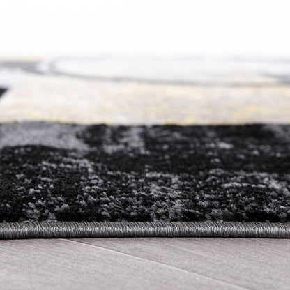 Tapis circulaire abstrait en polypropylène fabriqué à la machine, World Rug Gallery