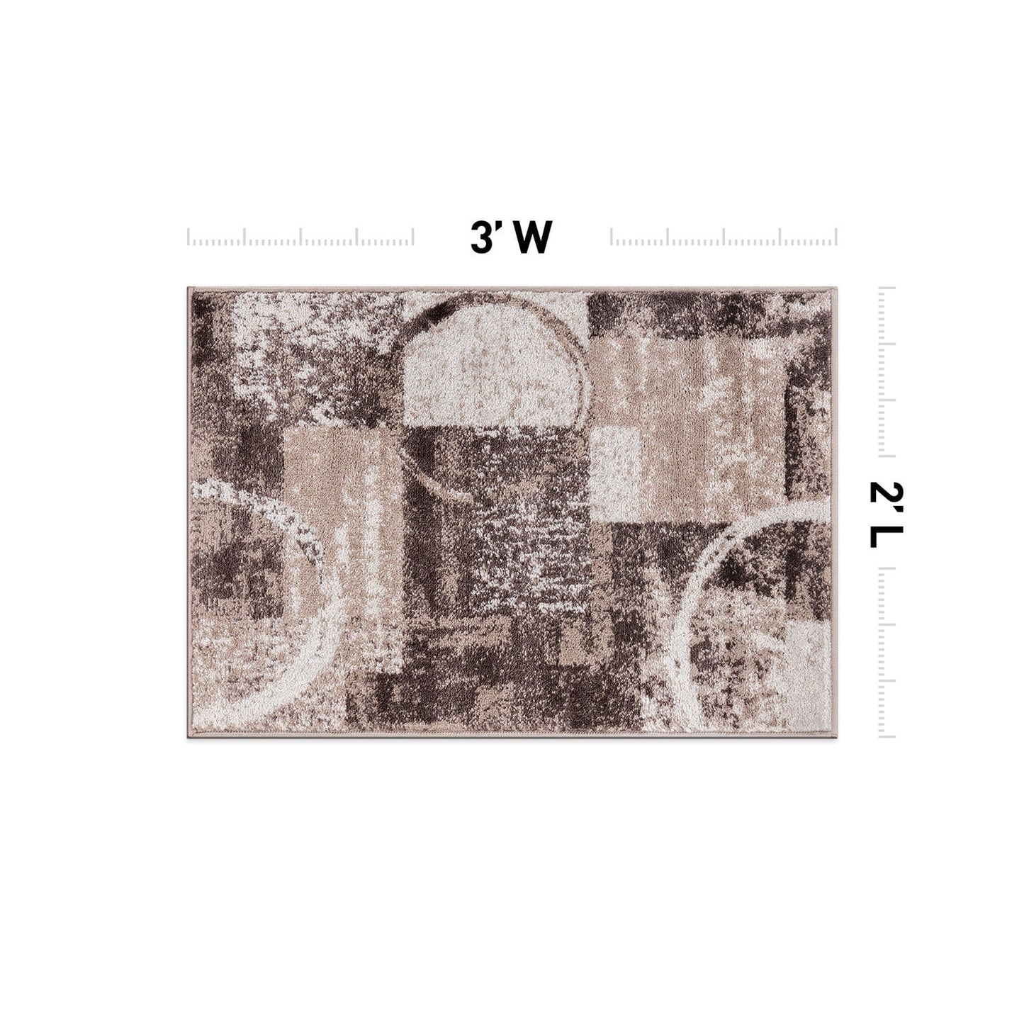 Tapis circulaire abstrait en polypropylène fabriqué à la machine, World Rug Gallery