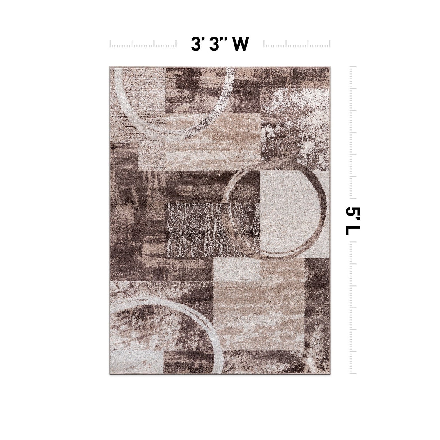 Tapis circulaire abstrait en polypropylène fabriqué à la machine, World Rug Gallery