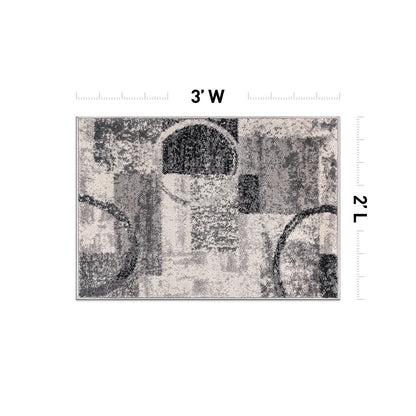 Tapis circulaire abstrait en polypropylène fabriqué à la machine, World Rug Gallery