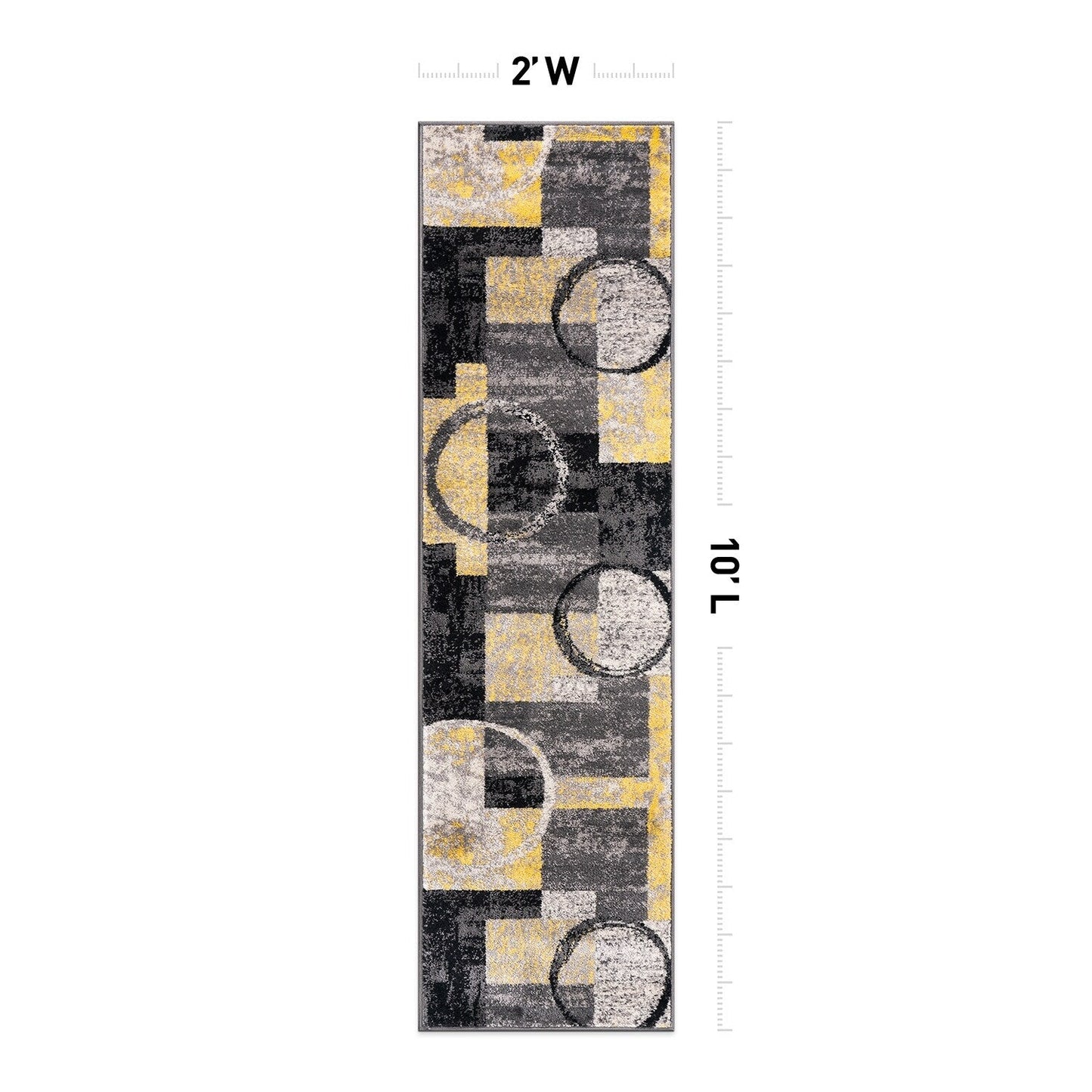 Tapis circulaire abstrait en polypropylène fabriqué à la machine, World Rug Gallery