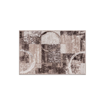 Tapis circulaire abstrait en polypropylène fabriqué à la machine, World Rug Gallery