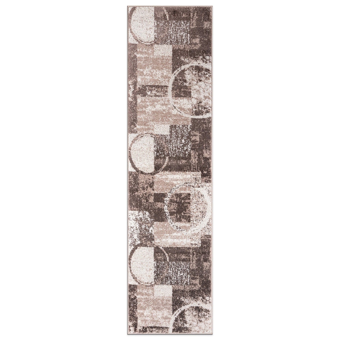 Tapis circulaire abstrait en polypropylène fabriqué à la machine, World Rug Gallery