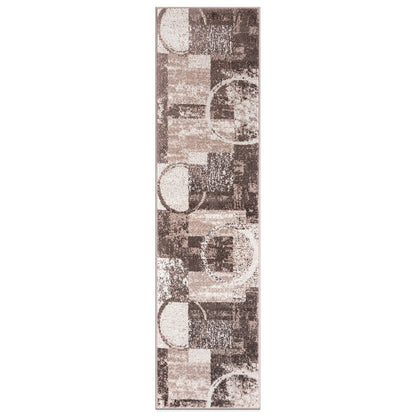 Tapis circulaire abstrait en polypropylène fabriqué à la machine, World Rug Gallery