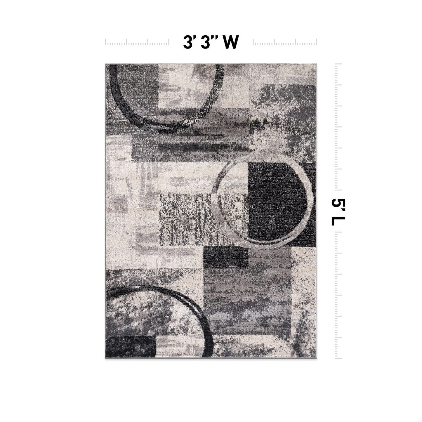 Tapis circulaire abstrait en polypropylène fabriqué à la machine, World Rug Gallery