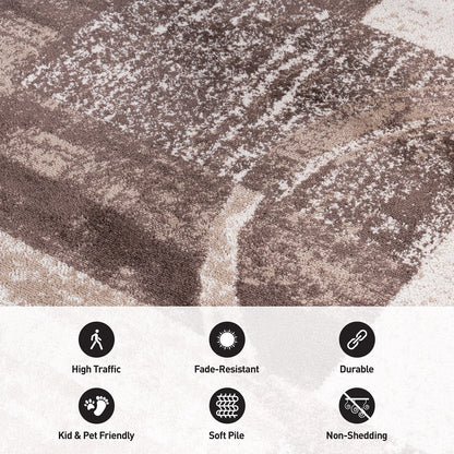 Tapis circulaire abstrait en polypropylène fabriqué à la machine, World Rug Gallery