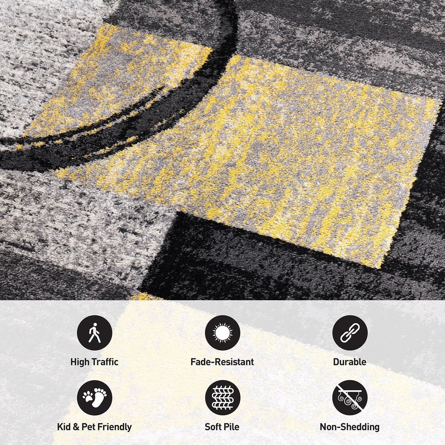 Tapis circulaire abstrait en polypropylène fabriqué à la machine, World Rug Gallery