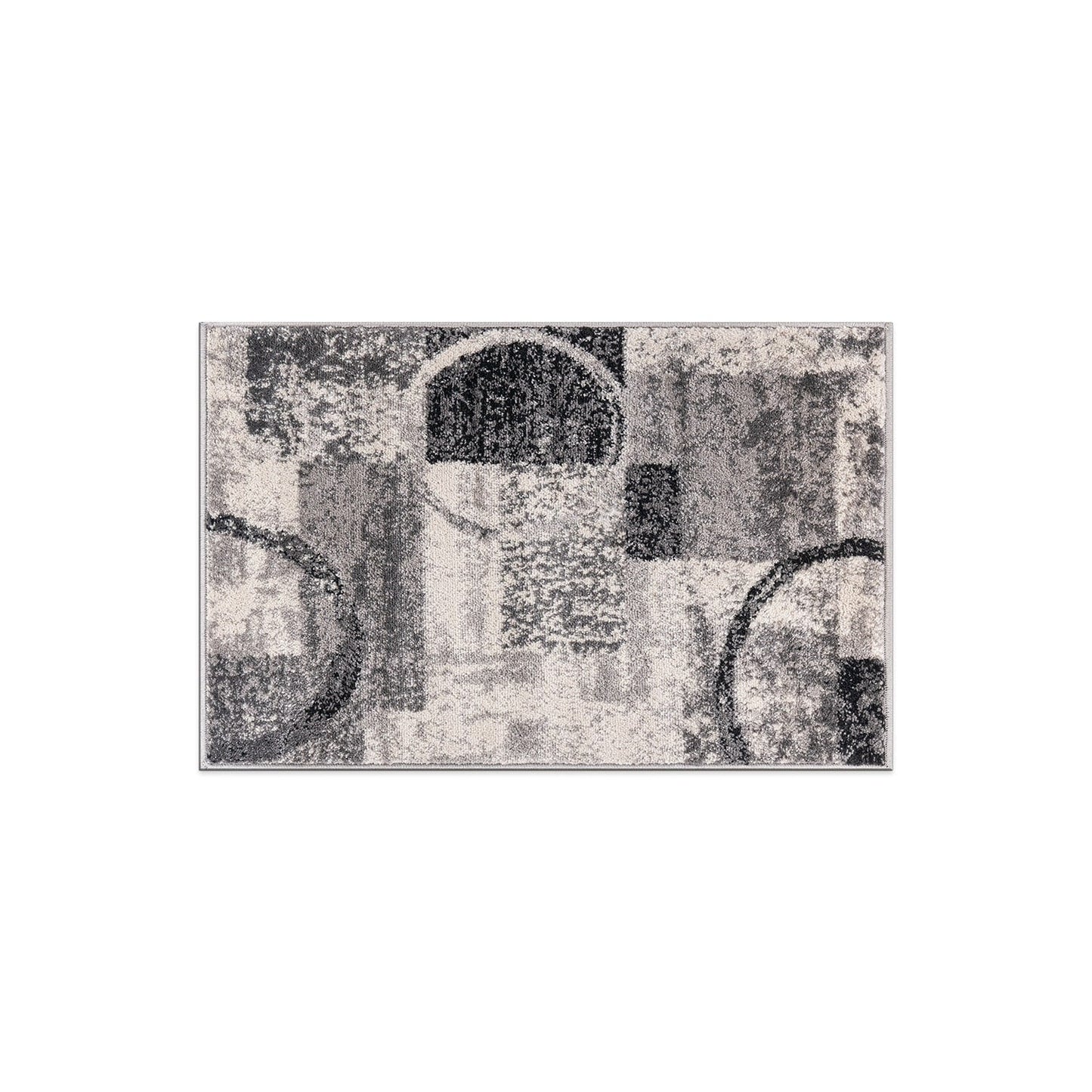 Tapis circulaire abstrait en polypropylène fabriqué à la machine, World Rug Gallery