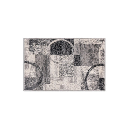 Tapis circulaire abstrait en polypropylène fabriqué à la machine, World Rug Gallery