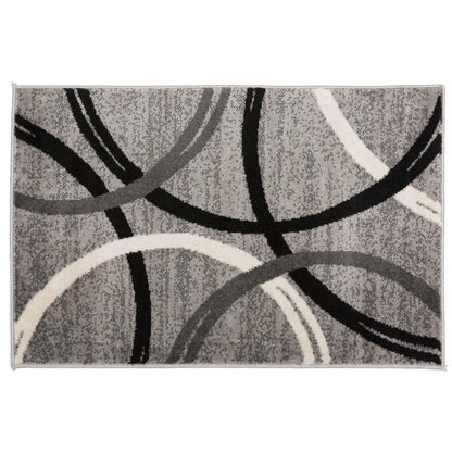 Tapis contemporain à motifs abstraits de cercles de la World Rug Gallery