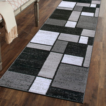 Tapis contemporain moderne à blocs de couleurs en boîte de la World Rug Gallery