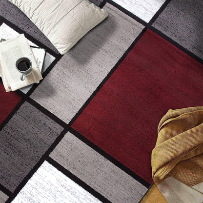 Tapis contemporain moderne à blocs de couleurs en boîte de la World Rug Gallery