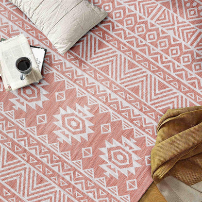 Tapis d'intérieur/extérieur texturé à motif géométrique bohème vieilli World Rug Gallery