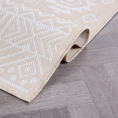 Tapis d'intérieur/extérieur texturé à motif géométrique bohème vieilli World Rug Gallery