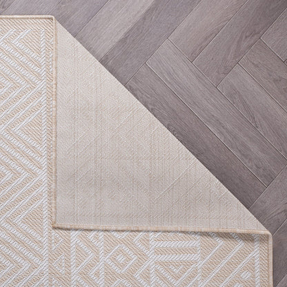 Tapis d'intérieur/extérieur texturé à motif géométrique bohème vieilli World Rug Gallery