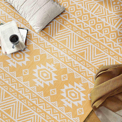 Tapis d'intérieur/extérieur texturé à motif géométrique bohème vieilli World Rug Gallery