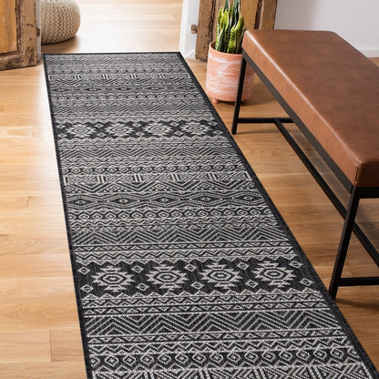 Tapis d'intérieur/extérieur texturé à motif géométrique bohème vieilli World Rug Gallery