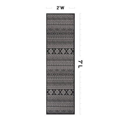 Tapis d'intérieur/extérieur texturé à motif géométrique bohème vieilli World Rug Gallery