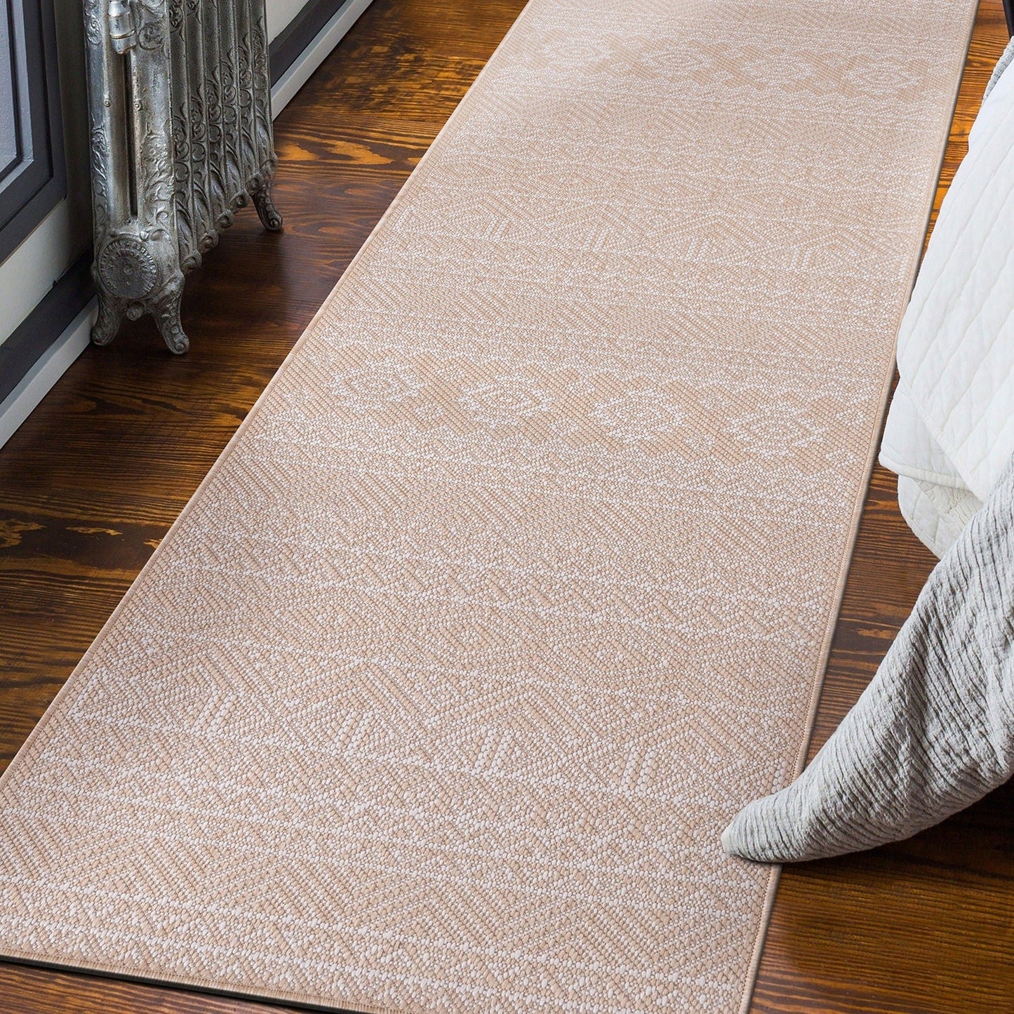 Tapis d'intérieur/extérieur texturé à motif géométrique bohème vieilli World Rug Gallery