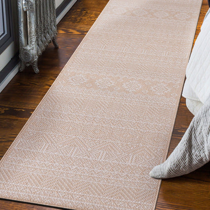 Tapis d'intérieur/extérieur texturé à motif géométrique bohème vieilli World Rug Gallery