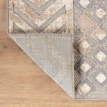 Tapis d'intérieur/extérieur géométrique vieilli World Rug Gallery