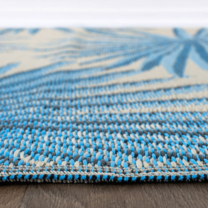 Tapis d'extérieur réversibles en plastique recyclé à motifs floraux tropicaux de la World Rug Gallery