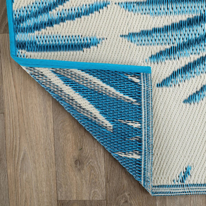 Tapis d'extérieur réversibles en plastique recyclé à motifs floraux tropicaux de la World Rug Gallery