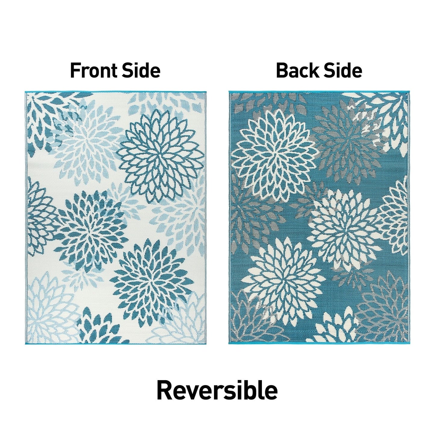 Tapis d'extérieur réversibles en plastique recyclé à motif floral moderne Aloha de la World Rug Gallery