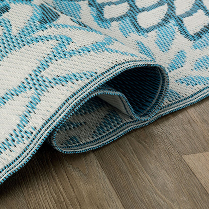 Tapis d'extérieur réversibles en plastique recyclé à motif floral moderne Aloha de la World Rug Gallery