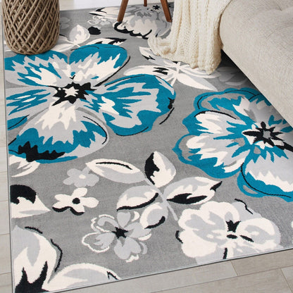 Tapis moderne à motif floral de la World Rug Gallery